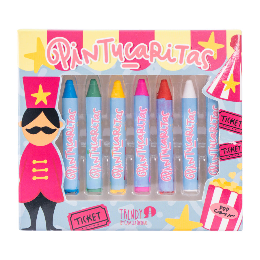 KIT 8 PINTUCARITAS CIRCO TRENDY